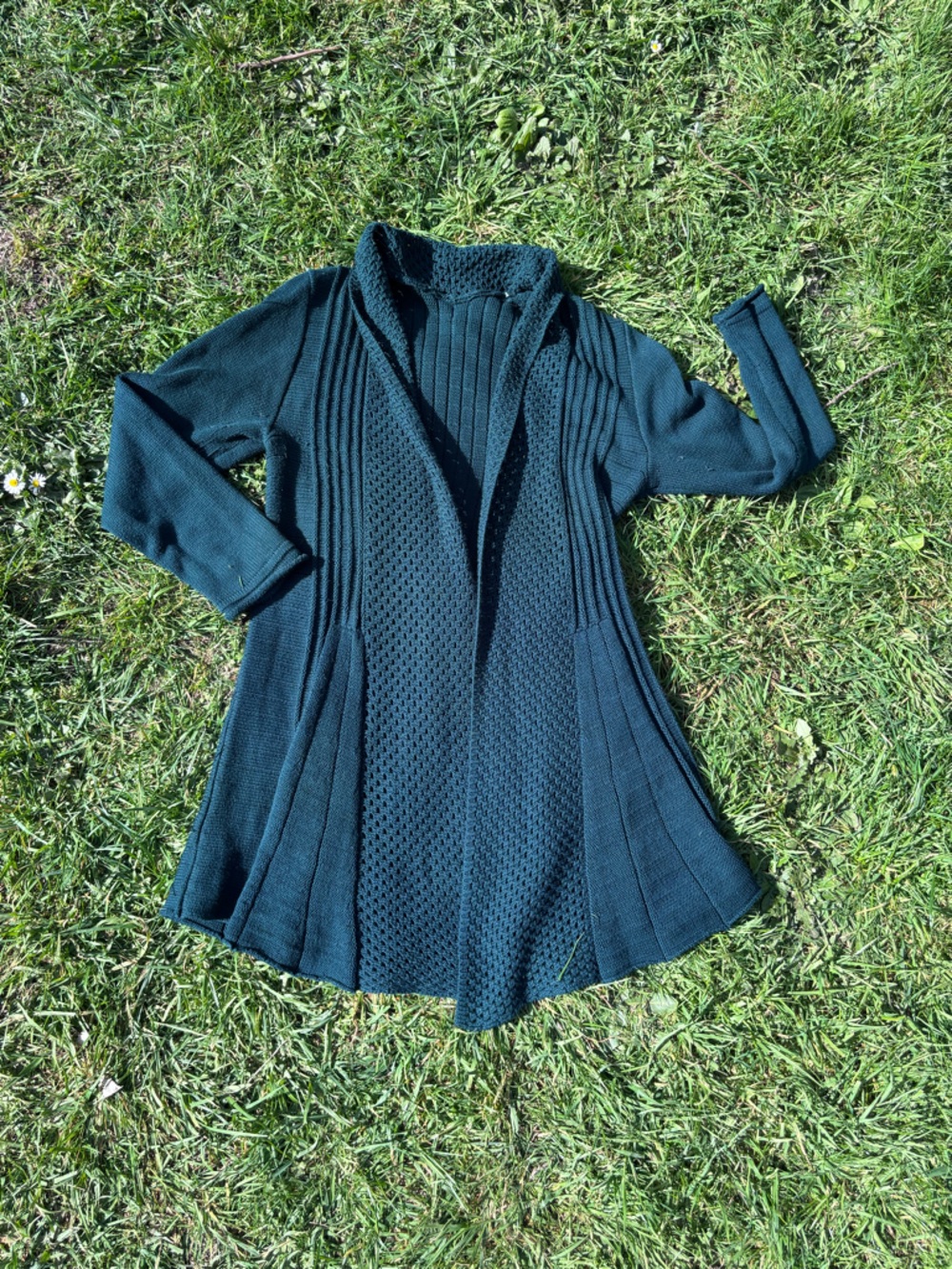 Emerald/ teal waterfall cardigan